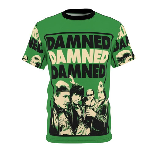 The Damned band logo on a high-quality t-shirt for punk rock music lovers