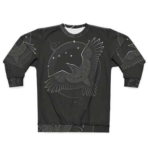 Northern Raven Sweatshirt with Mystical Nordic Raven Graphic
