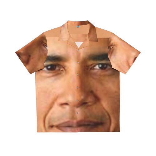 Obama Face Hawaiian Shirt with Patriotic and Trendy Political Meme Design