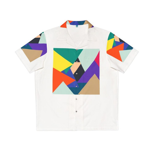 Geometric tropical print Hawaiian shirt
