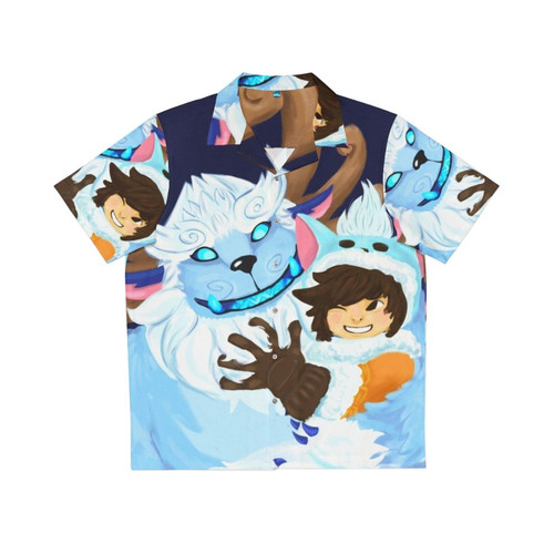Nunu and Willump Blue Floral Hawaiian Shirt