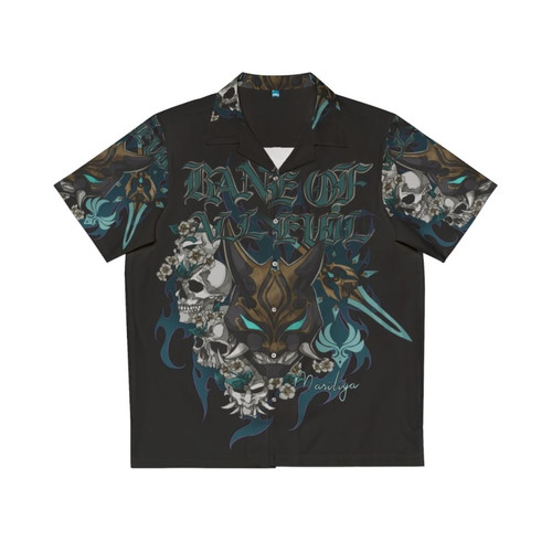 Genshin Impact Metal Hawaiian Shirt with Xiao, Venti, and Zhongli Designs