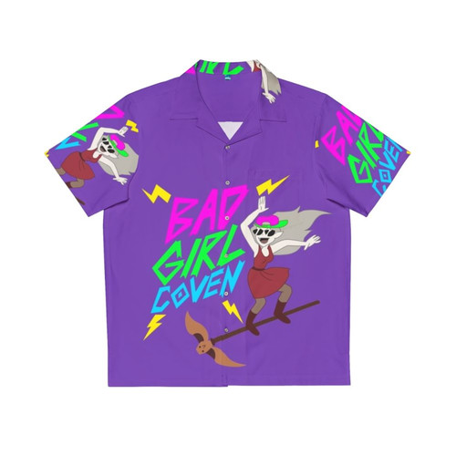 "The Owl House" themed Hawaiian shirt with Eda, Luz, and witchy design