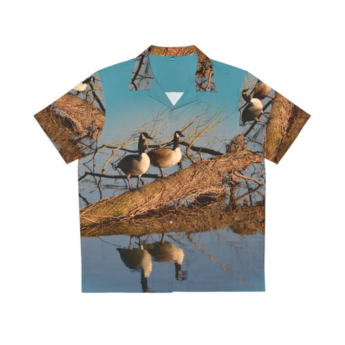 Geese at the lake Hawaiian shirt