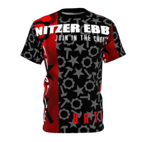 Nitzer Ebb inspired industrial music t-shirt with chant design