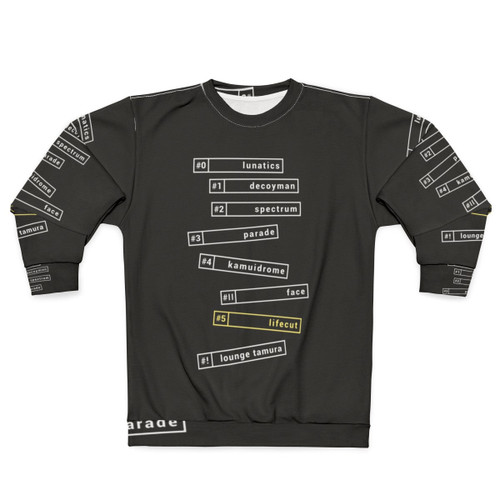 Silver sweatshirt with The Silver Case and Lunatics parade design
