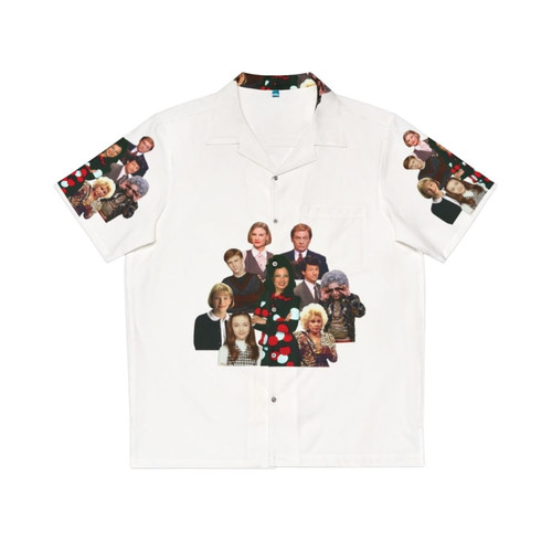 "The Nanny" Hawaiian Shirt featuring characters Fran Fine, C.C. Babcock, and Niles the Butler