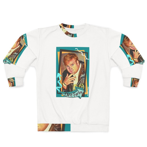 Retro-style Chris Farley sweatshirt for comedy lovers