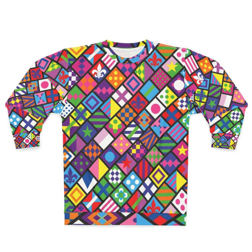 Colorful horse racing jockey silks sweatshirt