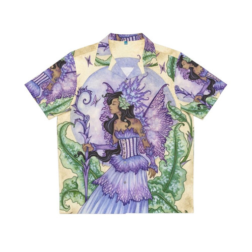 Enchanting spring Hawaiian shirt with butterfly and floral print