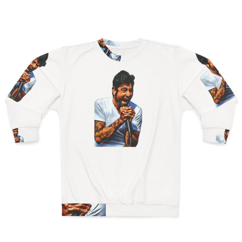 Chino sweatshirt with band graphic design