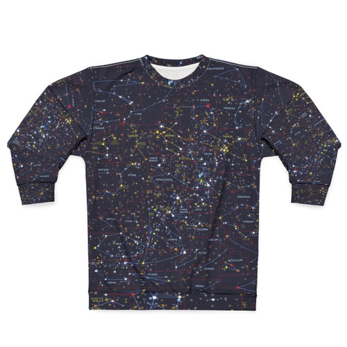 Night Constellations Sweatshirt with Starry Sky Graphic Design