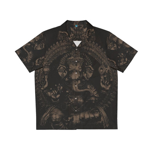 Ganesha Dark Hawaiian Shirt with Mythological Elephant Print