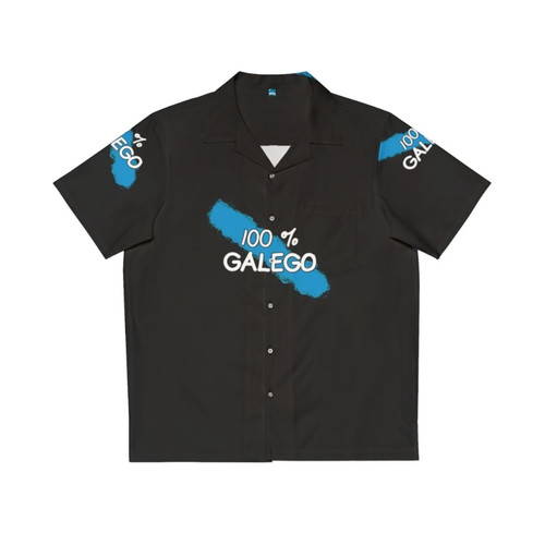 Galician Hawaiian Shirt featuring tropical floral print and cultural design