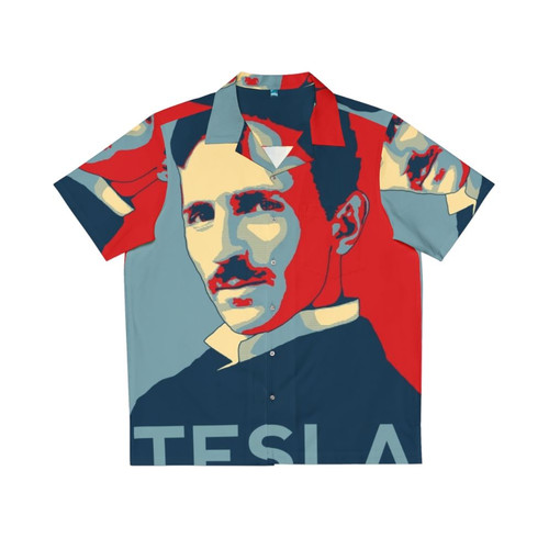 Nikola Tesla inspired Hawaiian shirt with electric and science design
