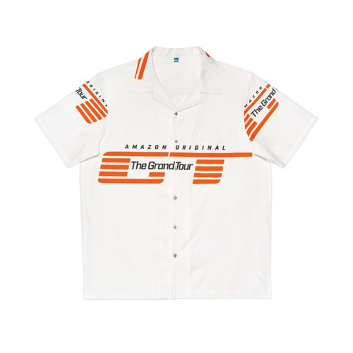 The Grand Tour Hawaiian Shirt with tropical floral design for car enthusiasts