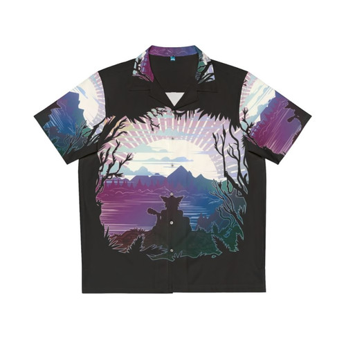 Tropical Hawaiian shirt with New Horizons furry music anthology design