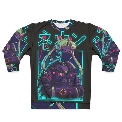 Neon moon sweatshirt with urban anime inspired design