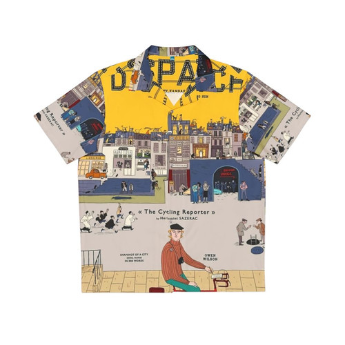 Timothee Chalamet wearing The French Dispatch Cycling Reporter Hawaiian Shirt