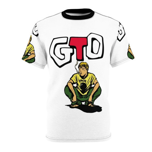 Striking GTO anime-inspired graphic design on a high-quality t-shirt