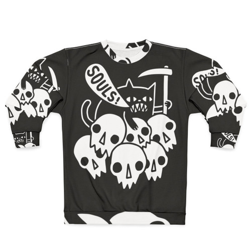 Grim reaper cat skull sweatshirt