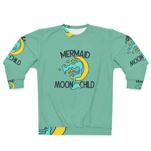 Mermaid Moonchild Sweatshirt with Celestial Imagery