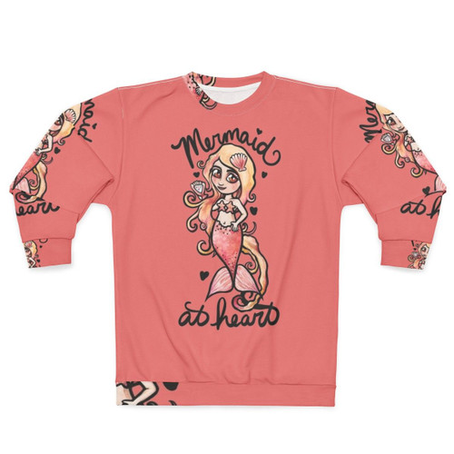 Chibi mermaid at heart sweatshirt, featuring a cute and cozy mermaid design