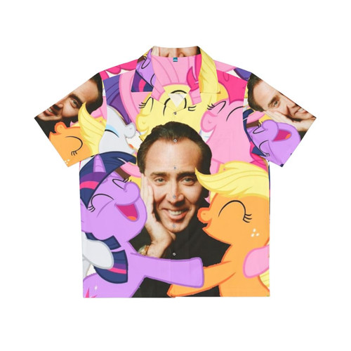 Nicholas Cage Hawaiian Shirt with Tropical Fan Art Design