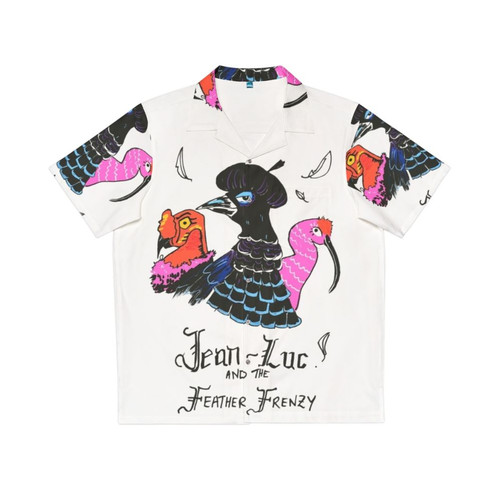 Tropical bird feather Hawaiian shirt design