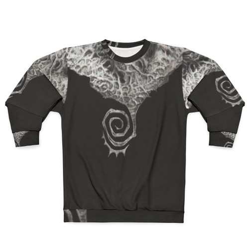 Spiral sweatshirt with supernatural, anti-hero, and super powers theme