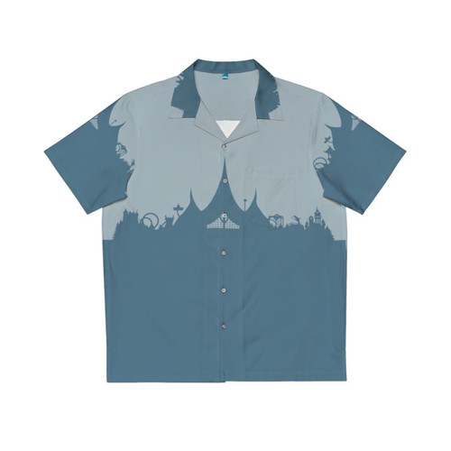 Efteling blue Hawaiian shirt with tropical theme park design