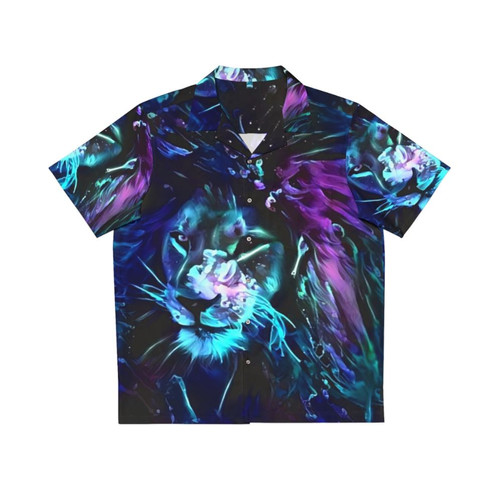 Neon tropical lion Hawaiian shirt