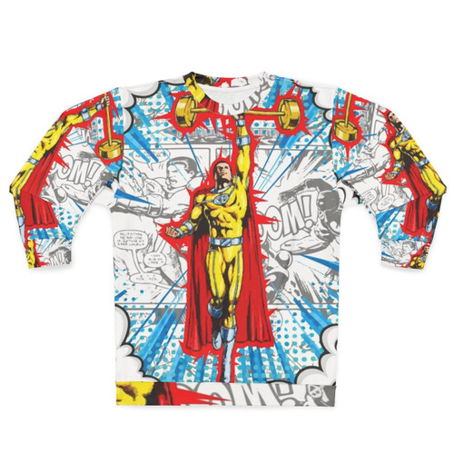 Captain America inspired sweatshirt for superhero workouts