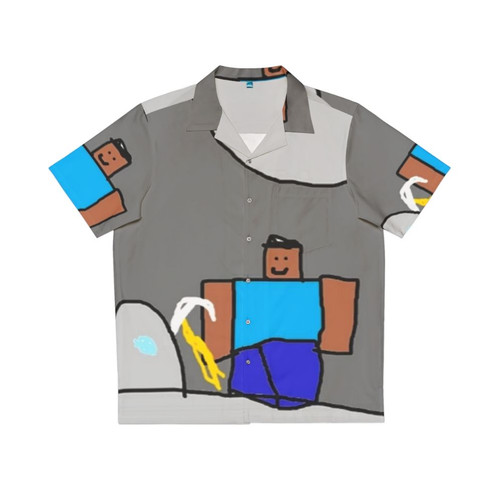 Minecraft-inspired Hawaiian shirt with 'Mcap Mine Diamonds' design