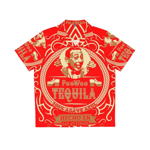 Tequila Label Hawaiian Shirt with Pee Wee Herman Motif