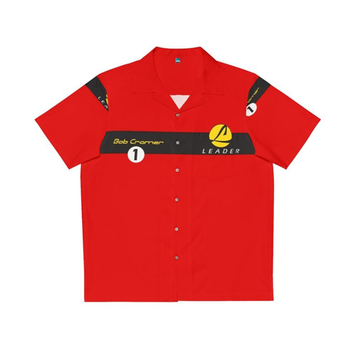 Team Leader Hawaiian Shirt with Sports Car and Racing Elements
