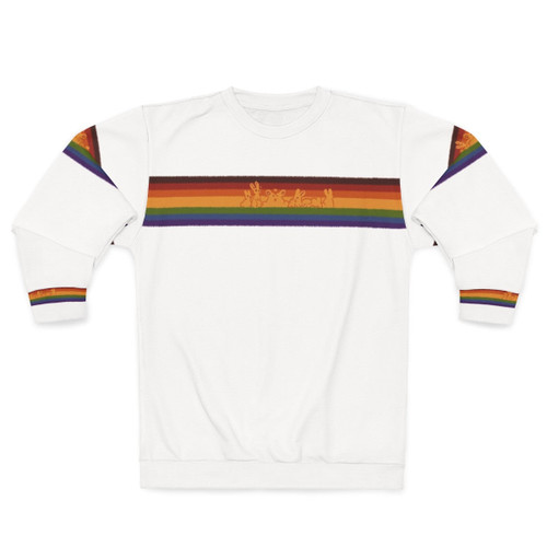 Colorful gay pride sweatshirt with rainbow bunnies