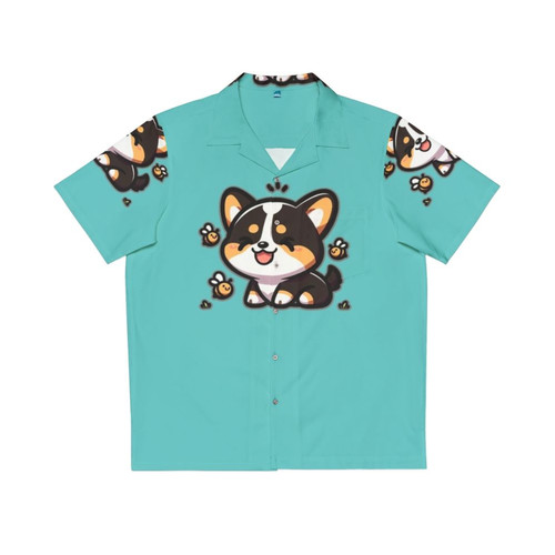Cute Corgi and Bees Hawaiian Shirt