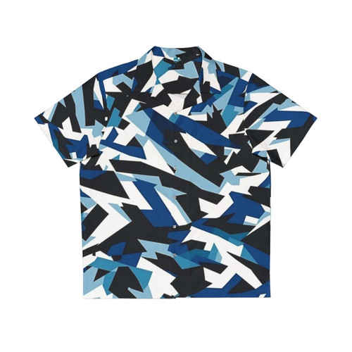 Navy dazzle camo hawaiian shirt
