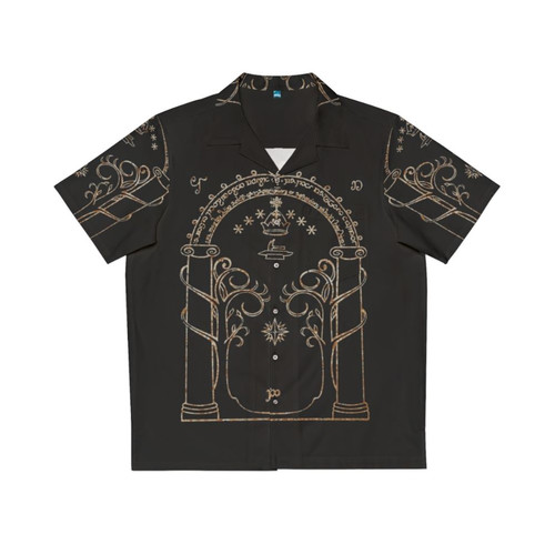 Middle Earth Hawaiian Shirt with Lord of the Rings Tolkien Fantasy Design