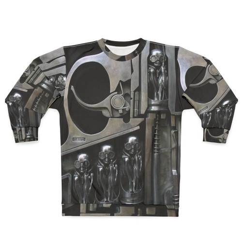 Biomechanical H R Giger Sculpture Sweatshirt