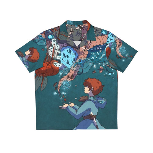 Nausicaa Hawaiian Shirt with Glowing Bugs and Nature Patterns