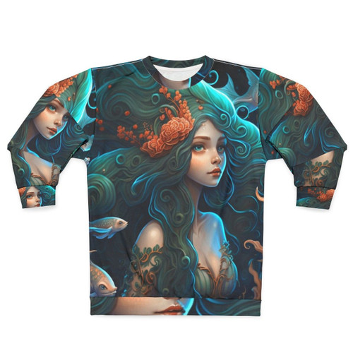 Mythical sea creatures sweatshirt featuring enchanted, whimsical beasts