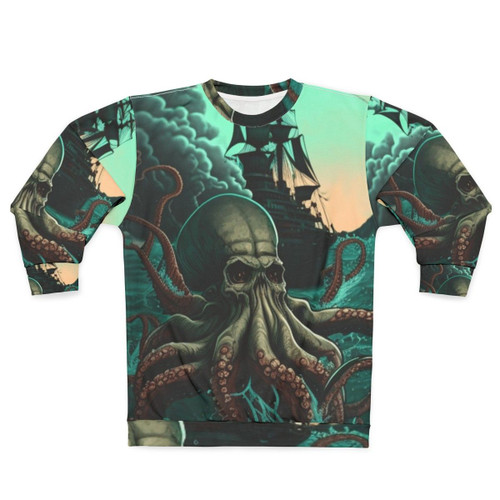 Whimsical sweatshirt featuring mythical sea creatures