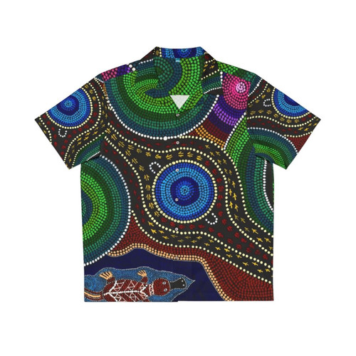 Nature-inspired Hawaiian shirt featuring Australian art and animals