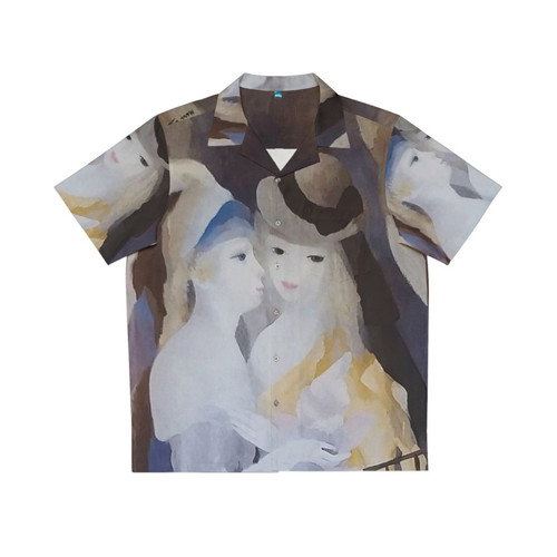 Cubist-inspired Hawaiian shirt featuring artwork by French artist Marie Laurencin