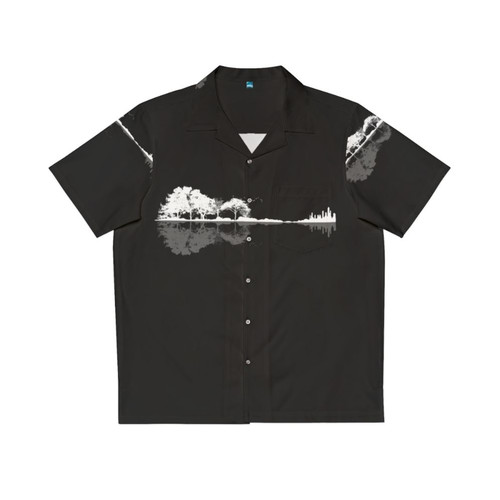 Nature Guitar Hawaiian Shirt with Artistic Landscape Design