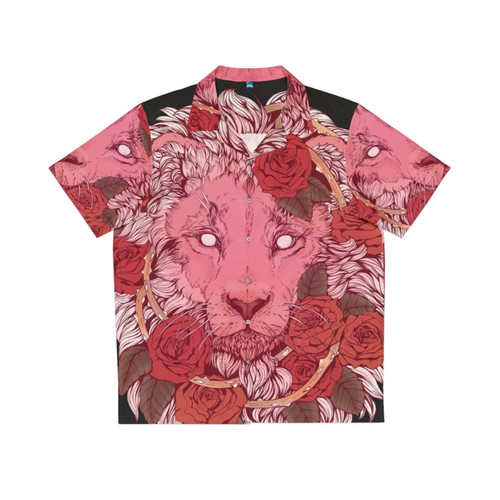 Crystal Lion Roses Hawaiian Shirt