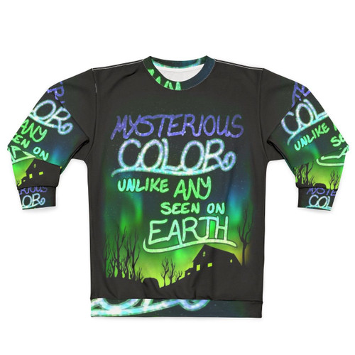 Cosmic sweatshirt with mysterious color from Lovecraft's Color Out of Space