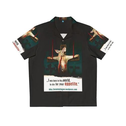 Toronto Pig Save vegan Hawaiian shirt with animal rights graphics